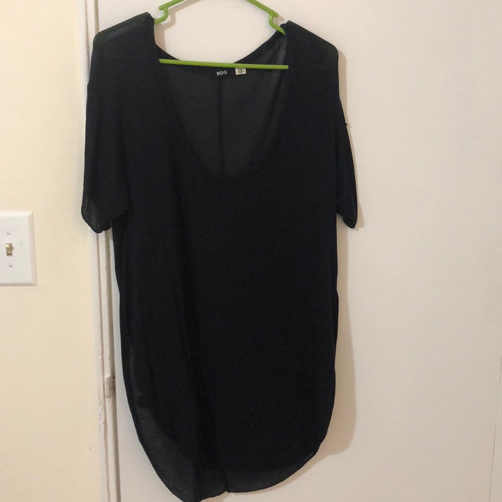 Urban Outfitters Sheer Black Tunic Top